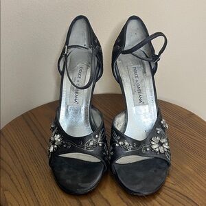 Dolce & Gabbana Black Embellished Heels 40